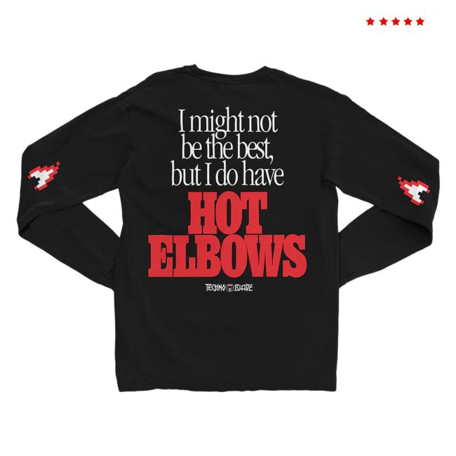 Official Technoblade Merch Store Shop Hot Elbows L/S T Shirt Black Official Technoblade Merch Store Shop Hot Elbows L/S T Shirt Black