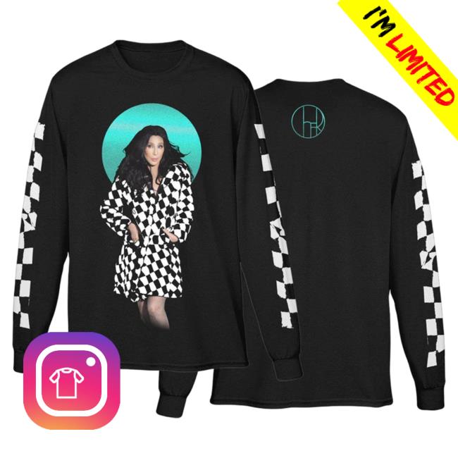 Official Merch Bar Cher Checkered Trench Coat Photo L/S T Shirt MerchBar Official Merch Bar Cher Checkered Trench Coat Photo L/S T Shirt MerchBar