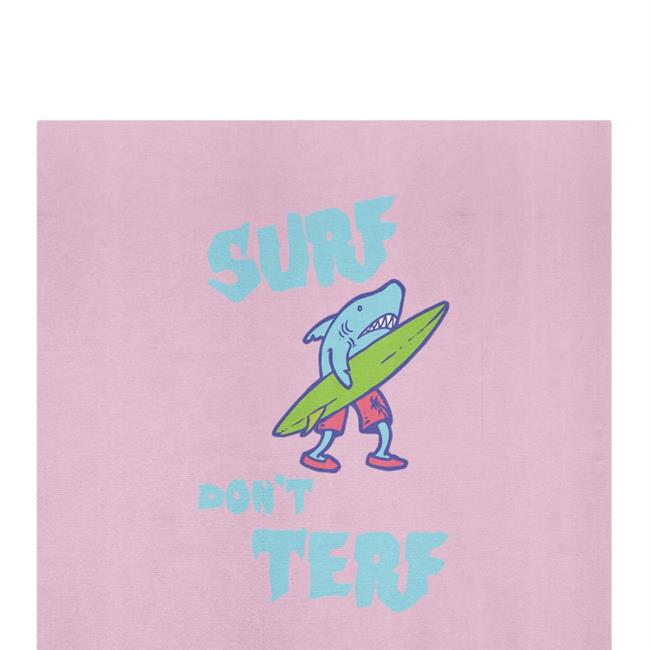 Gendereveal Surf Don’t Terf Shark Illustration Surf Board Surfer Cartoon Image Shirt MortuaryReport