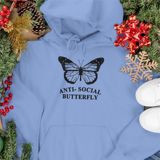 Anti Social Butterfly Shirt Grey