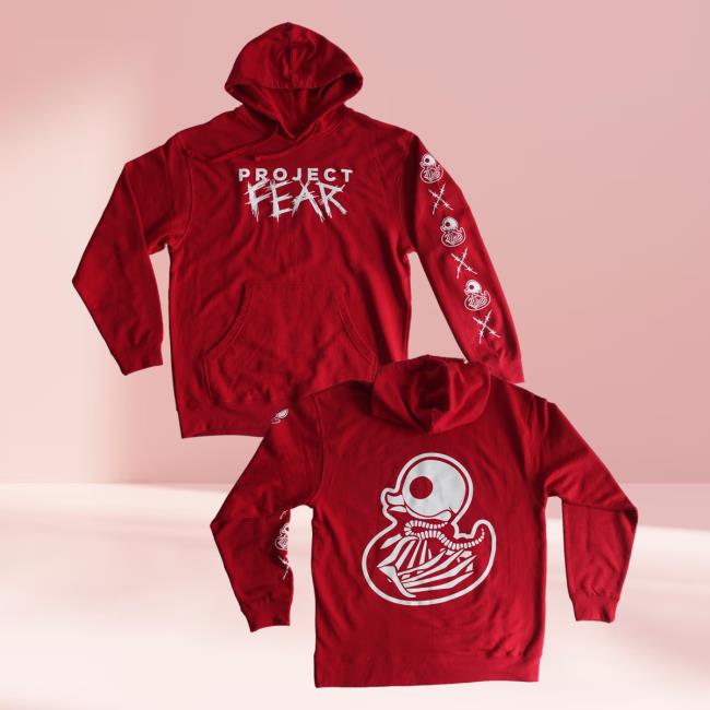 Official Fear Club Merch Store Shop Fear Gear Project Fear - Red Hooded Sweatshirt FearGear