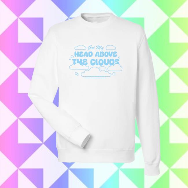Official JVKE Store Shop Merch Clouds White Pullover Hoodie JVKE Clothing Apparel