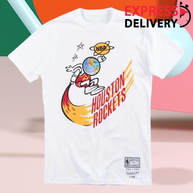 Official Travis Scott Merch Store Travis Scott X Br X Mitchell & Ness Rockets Long Sleeve Shirt New White TravisScott Shop