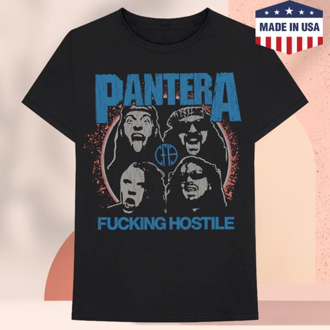 Official Pantera Merch Store Pantera Four Face Hostile Top Shirt
