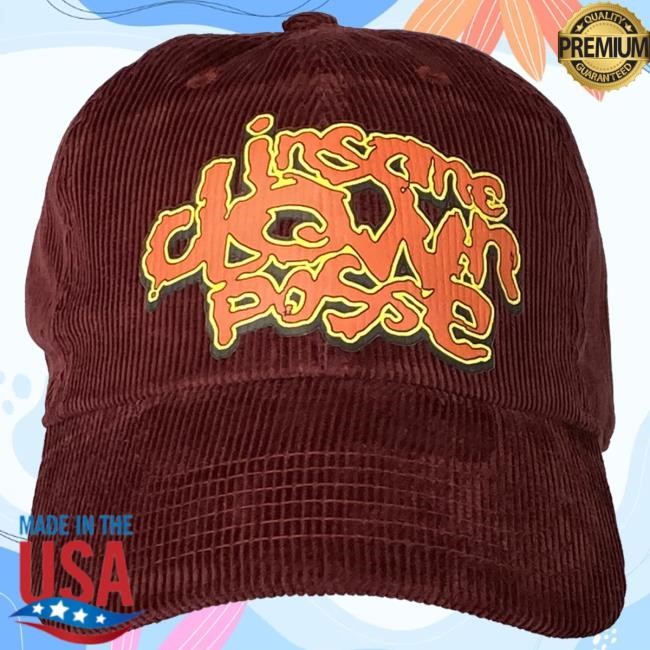 Official Icp Merch Clothing Store Insane Clown Posse "Stack Logo" Corduroy Dad Cap In Burgundy