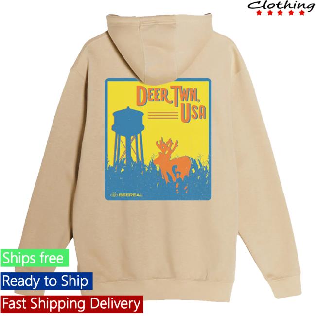 Official Beereal Merch Store DEER TWN Hooded Sweatshirt