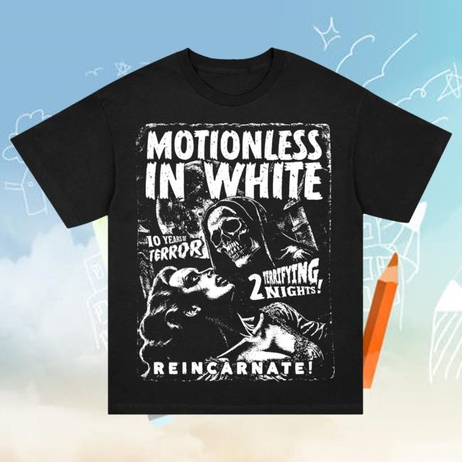 Official Miwmerch Motionless In White 10 Years Of Terror New Shirt (Black) Miw Merch Store