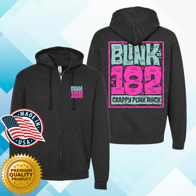 Official Blink 182 Merch Wall Zip Hoodie