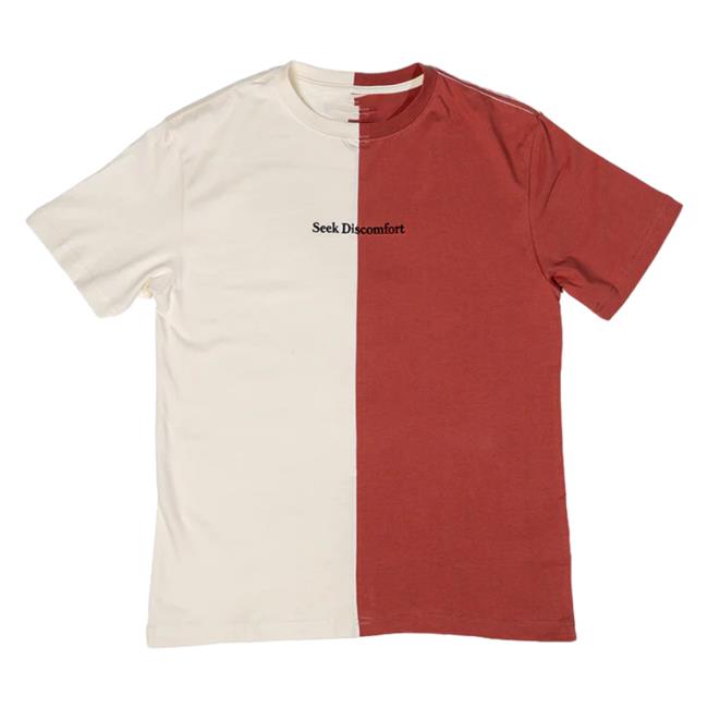 Official Seek Discomfort Merch Split Seeker Fashion T-Shirt Burnt Peach