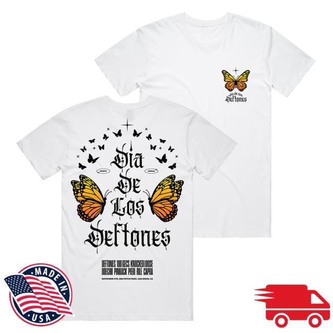 Official Deftones Merch Dia De Los Deftones 2023 Monarch Line Up Shirt