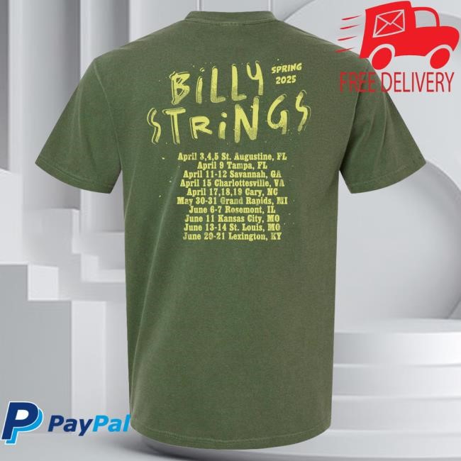 Official Billy Strings Merch Store Snake Apple Tshirt with Dates (Pedro Correa)