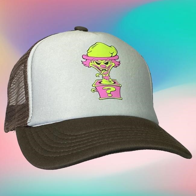 Official Icp Merch Clothing Store Insane Clown Posse "Riddle Box" Trucker Cap In Brown