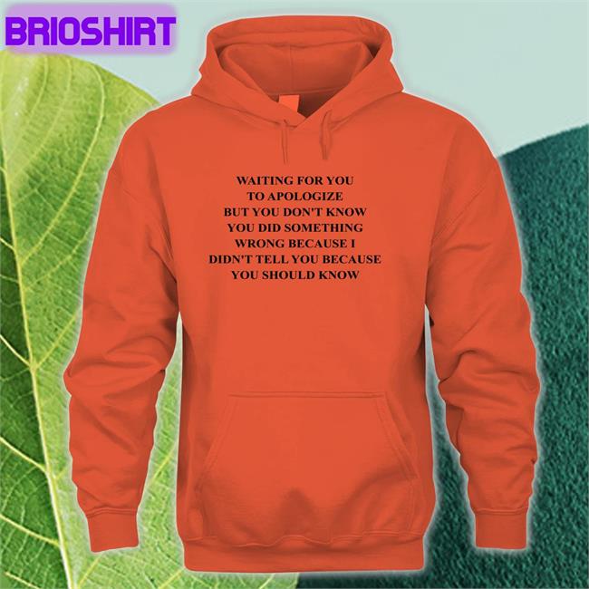 Waiting For You To Apologize But You Don't Know You Did Something Wrong Because I Didn't Tell You Because You Should Know Shirt Shirtsthtgohard Shirts That Go Hard