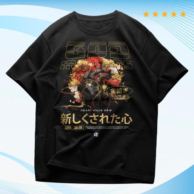 Official God Inspires Clothing Store 'Kintsugi Heart' Staple Shirt New