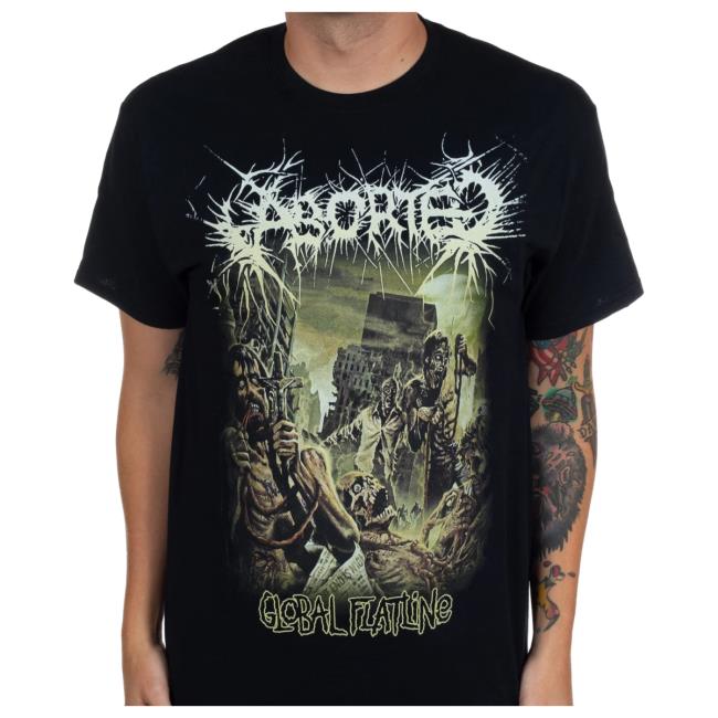 Official Indie Merch Store Shop Aborted "Global Flatline" Attractive Shirt IndieMerchStore