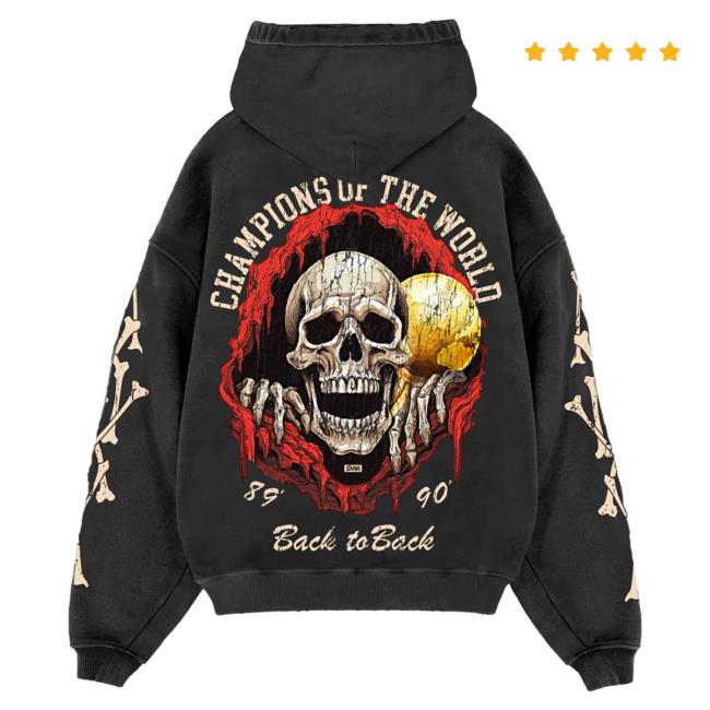 Official Sana Detroit Red Wings Sana Detroit Bad Boys Ripping Skeleton Crew neck Sweatshirt - Black