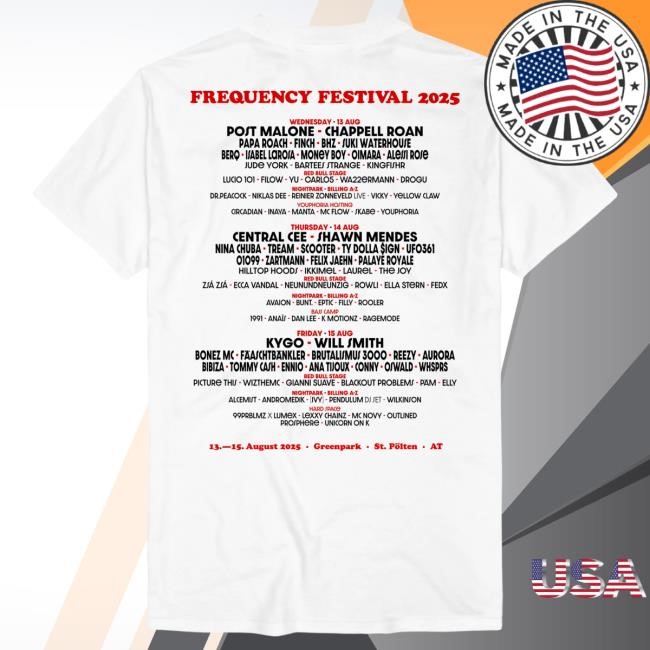 Official Frequency Festival Shop Marker (Line-Up 2025) Top Shirt FM4 Frequency Festival