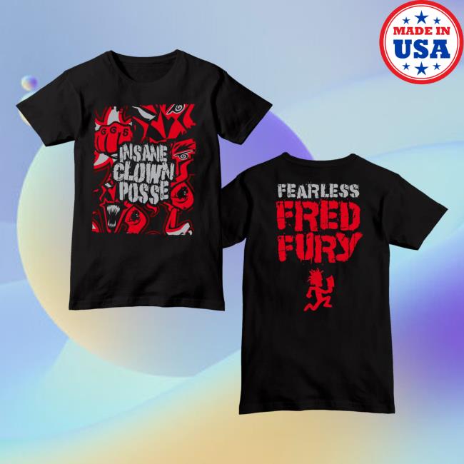 Official Icp Merch Clothing Store Insane Clown Posse Fearless Fred Sliced Black Top Shirt