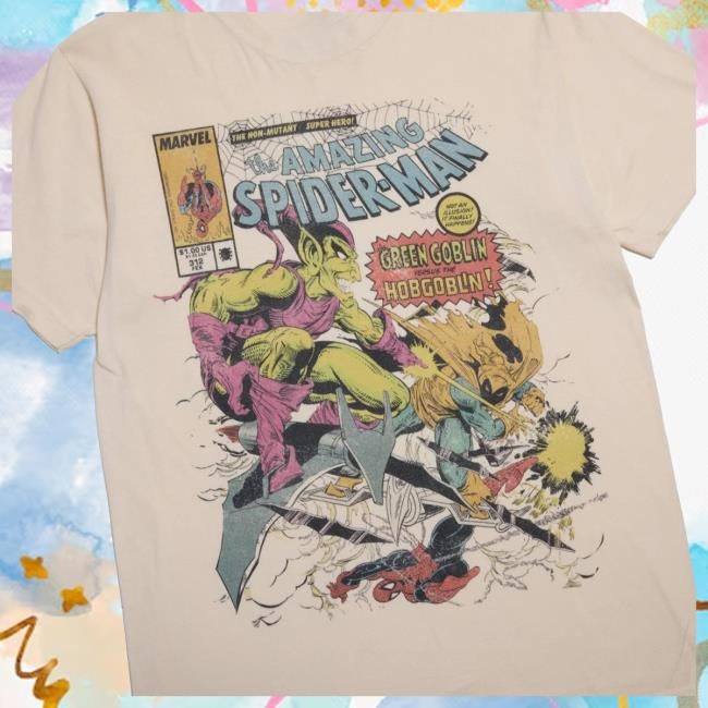 Official Heroes And Villains Merch Store Marvel Spider-Man vs Green Goblin Zine T Shirt