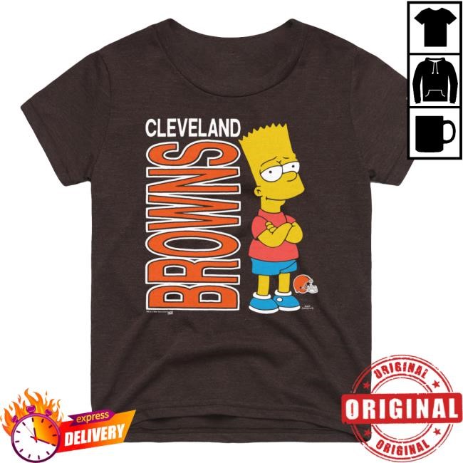 Official Cleveland Browns Homage x The Simpsons Youth New Shirt - Brown