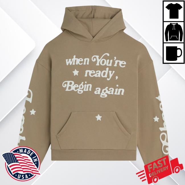 Lonely Ghost Merch Store Lonely Ghost Begin Again Hooded Sweatshirt
