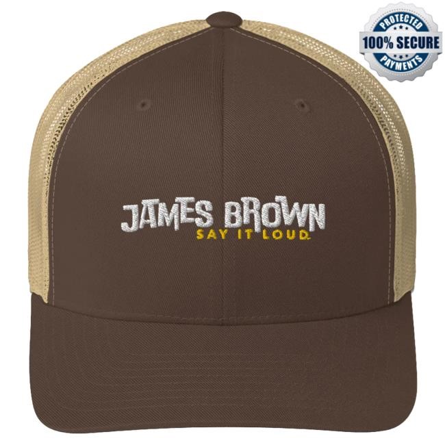 Official James Brown Store Shop James Brown Say It Loud Retro Trucker Cap