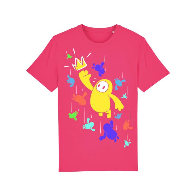 Official Devolver Digital Fall Guys Screen Print Pink T-Shirt