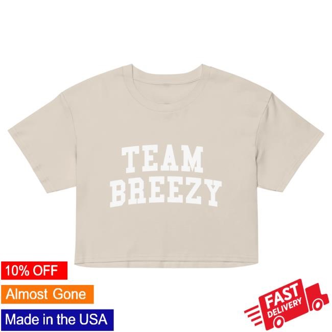 Official Chris Brown Merch Store TEAM BREEZY COLLEGIATE WOMEN'S CROP New Shirt ChrisBrown