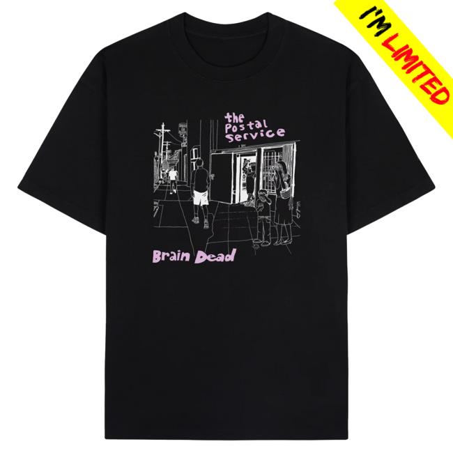 Official Brain Dead Merch Store We Are Brain Dead X The Postal Service Hot Shirt - Black Brain Dead Apparel Clothing Shop BrainDead
