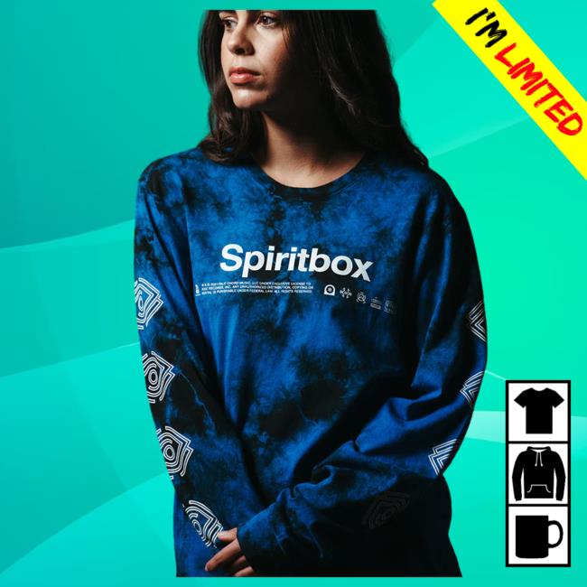 Official Spiritbox Merch Eternal Blue Crystal Wash Tie Dye Long Sleeve Tees