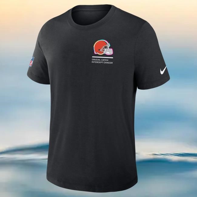 Official Men's Nike Black Cleveland Browns 2025 NFL Crucial Catch Tshirt
