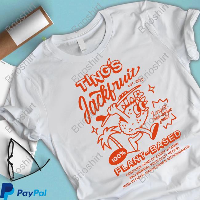 Official Ting's Chips Shop Merch Ting's Jackfruit Eco Friendly Plant-Based T-Shirt