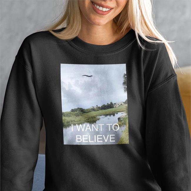 Gators Daily I Want To Believe Hoodie Flying Crocodile