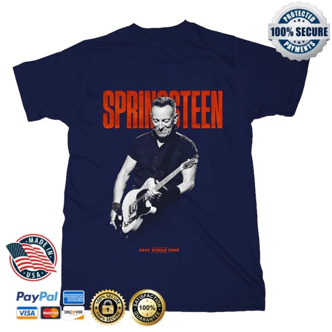 Officia Bruce Springsteen Merch Store Springsteen & The E-Street Band 2024 World Tour Guitar Popover Shirt