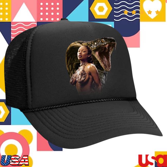 Official Megan Thee Stallion Merch Store Cobra Cap - Black Megan Thee Stallion Clothing Shop MeganTheeStallion