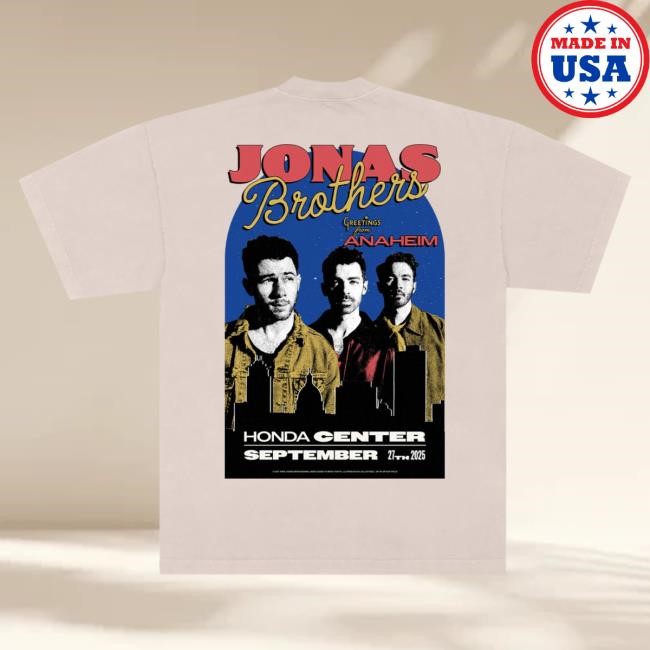 Official Jonas Brothers Merch Store Greetings From Your Hometown - Anaheim, CA Tees