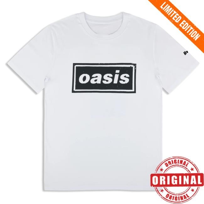 Official Oasis Live '25 Stencil Logo Top Shirt White