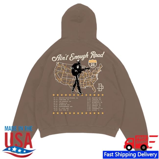Limited Edition Jordan Davis Ain’t Enough Road U.S. Tour Map Hoodie
