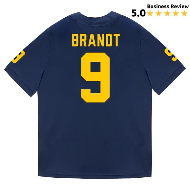 The M Den Michigan Wolverines #9 Cameron Brandt Student Athlete Blue Football Jersey Top Shirt
