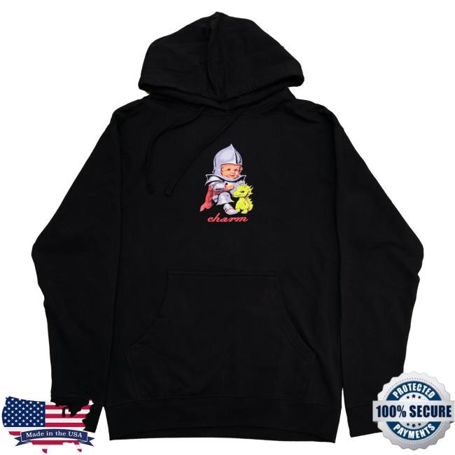 Official Clairo Merch Store Shop Clairo Charm Baby Knight Popover Sweatshirt (Black)