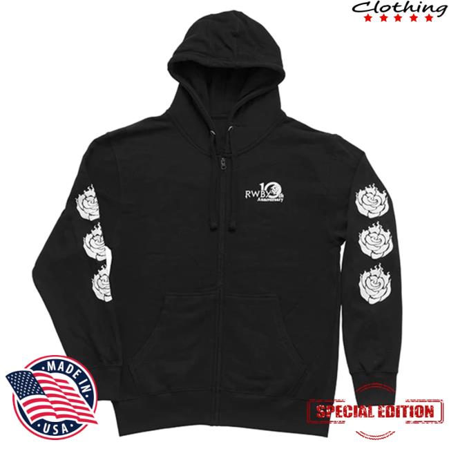 Official Rooster Teeth Store Rwby 10Th Anniversary Zip Up Sweaters