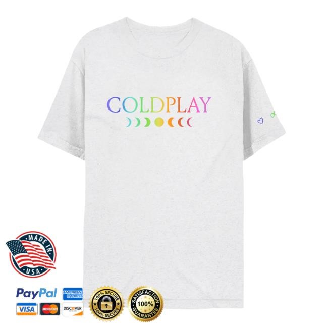 Coldplay Logo And Moon Phase Artwork Tee Shirt - Coldplay