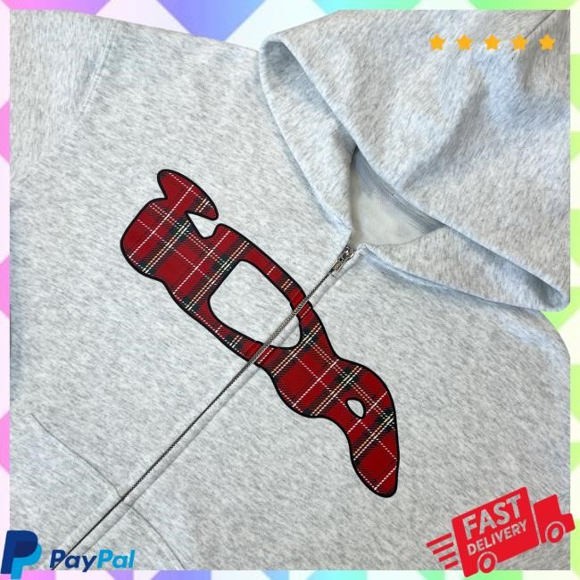 Official Ida Shop Plaid (Red) Zip Up Htr Grey Popover Hoodie Official Ida Shop Plaid (Red) Zip Up Htr Grey Hooded Sweatshirt