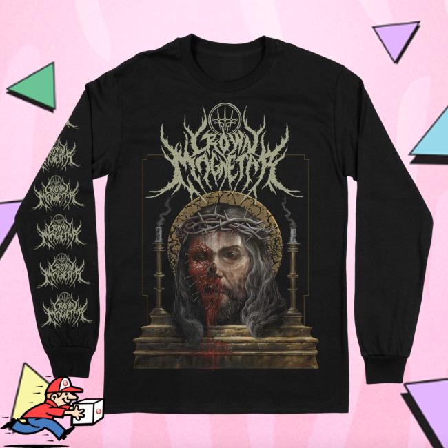 Official Indie Merch Store Shop Crown Magnetar "Christ" Long Sleeve T Shirt Tan Logo IndieMerchStore