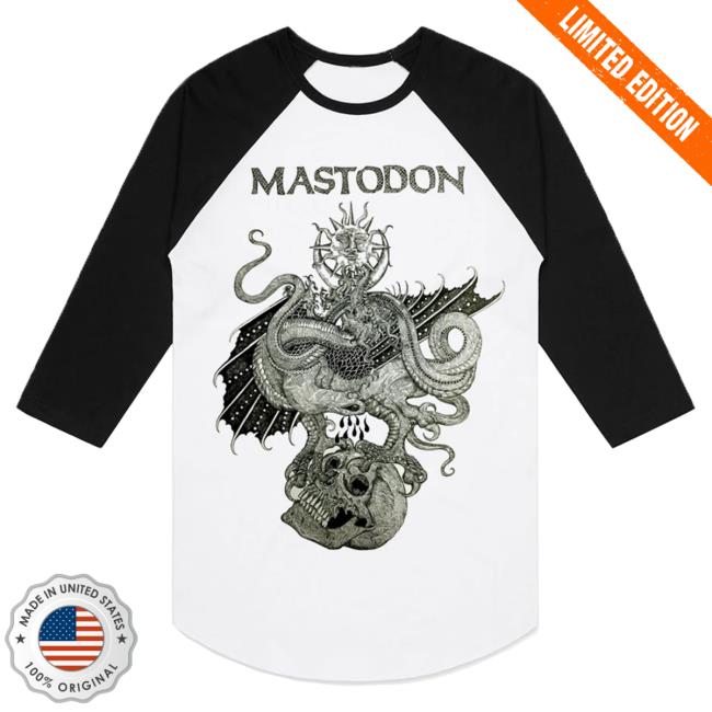 Official Mastodon Rocks Merch Store Mastodon Drakul Raglan Long Sleeve T Shirt Mastodonrocks
