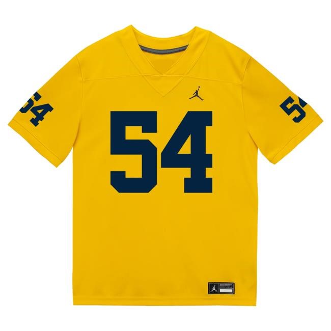 The M Den Michigan Wolverines #54 Deyvid Palepale Student Athlete Maize Football Jersey Tee