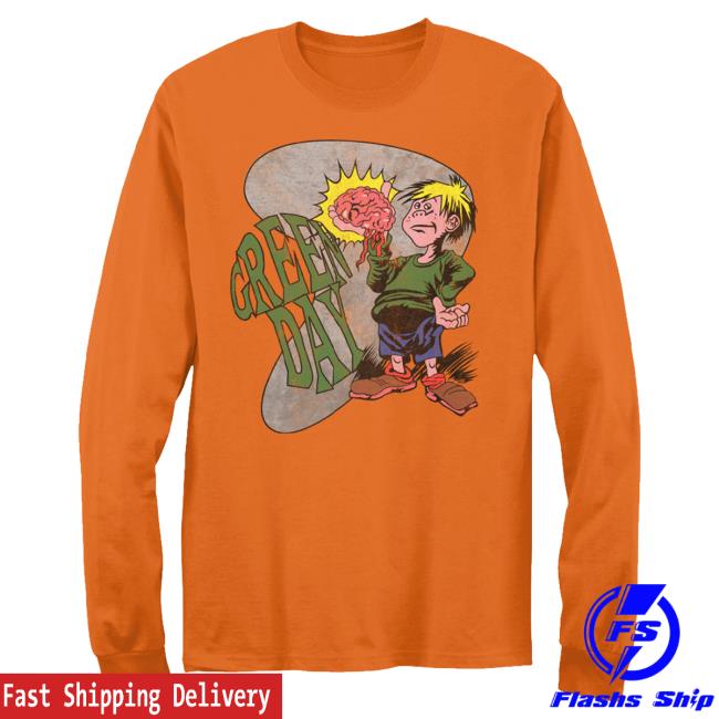 Official Green Day Merch Store Shop Green Day Brain Boy Long Sleeve Tee Shirt GreenDay