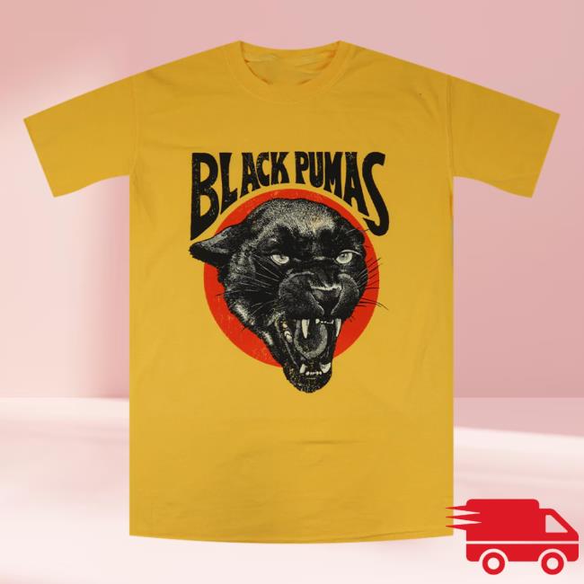 Official Hello Merch Black Pumas Circle Logo Citrus T-Shirts HelloMerch