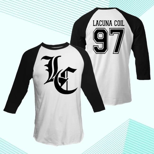 Lacuna Coil Gothic Lc-97/Raglan - White/Black Long Sleeve Shirt Lacuna Coil Official Merch Store