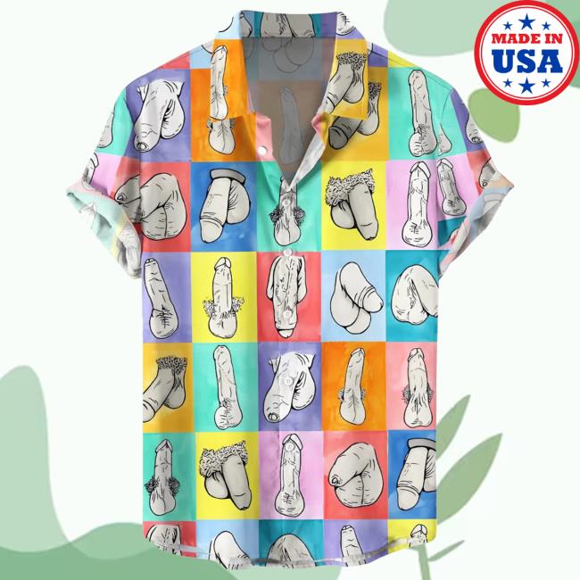 Colorblock Cocks Men's Hawaiian Shirts